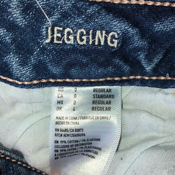 American Eagle women’s blue ripped / distressed skinny jeans / jeggings - Picture 10 of 12